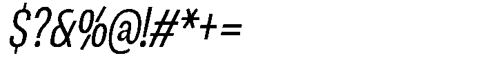 Ingrovia Light Semi Condensed Italic Font OTHER CHARS