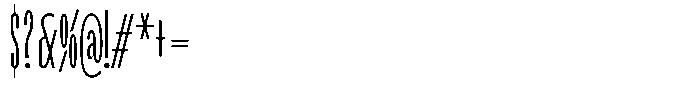 Ingrovia Thin Compressed Font OTHER CHARS