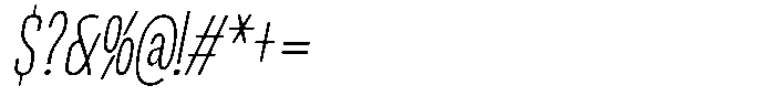 Ingrovia Thin Condensed Italic Font OTHER CHARS