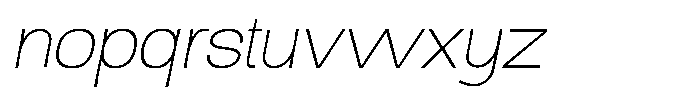 Ingrovia Thin Expand Italic Font LOWERCASE