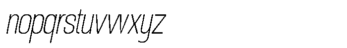 Ingrovia Thin Narrow Italic Font LOWERCASE