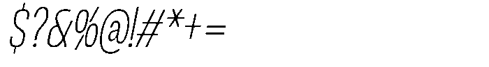 Ingrovia Thin Semi Condensed Italic Font OTHER CHARS