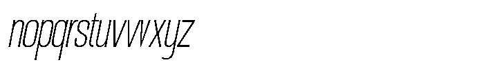 Ingrovia Thin Semi Condensed Italic Font LOWERCASE