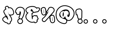 Ink Rush Solid Drip Outline Font OTHER CHARS