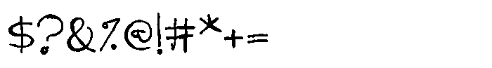 Inky Winky Font OTHER CHARS