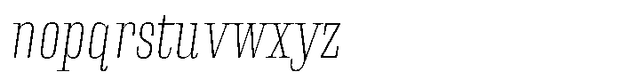Instrumental Thin Italic Font LOWERCASE