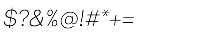 Interspan Extra Light Italic Font OTHER CHARS