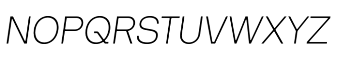 Interspan Extra Light Italic Font UPPERCASE