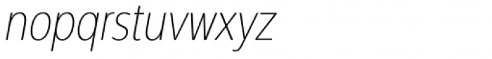 Interval Next Condensed Ultra Light Italic Font LOWERCASE