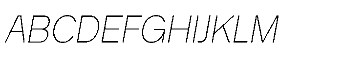 Intevia Thin Italic Font UPPERCASE