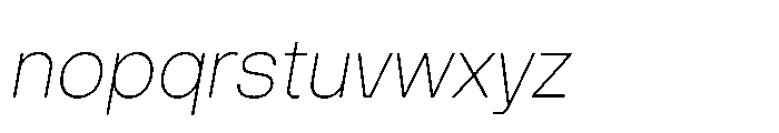 Intevia Thin Italic Font LOWERCASE