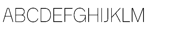Intevia Thin Font UPPERCASE