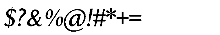 Intrinseca Nova Regular Italic Font OTHER CHARS