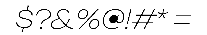 Indiana ThinItalic Font OTHER CHARS