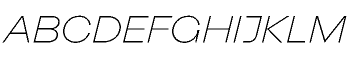 Indiana ThinItalic Font UPPERCASE