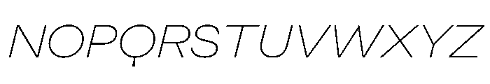 Indiana ThinItalic Font UPPERCASE