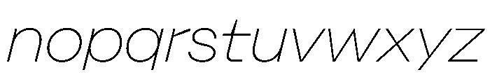 Indiana ThinItalic Font LOWERCASE