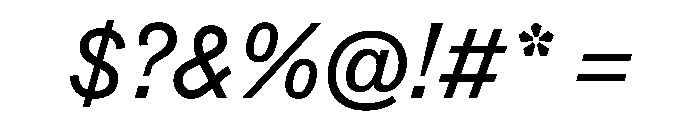 Information Italic Font OTHER CHARS