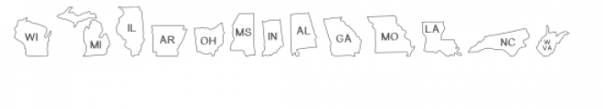 interlocking states of the u.s. dingbats font Font LOWERCASE
