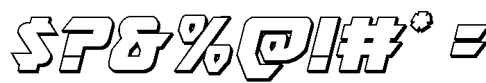 Ion Cannon 3D Italic Font OTHER CHARS