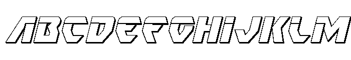 Ion Cannon 3D Italic Font UPPERCASE