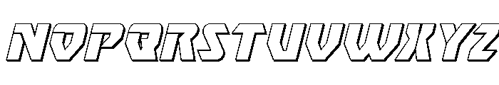 Ion Cannon 3D Italic Font LOWERCASE