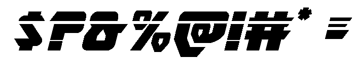Ion Cannon Laser Italic Font OTHER CHARS