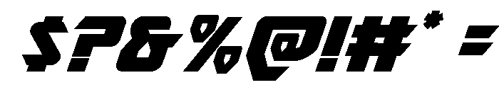 Ion Cannon Super-Italic Font OTHER CHARS