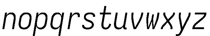 Iosevka Charon Mono 300italic Font LOWERCASE