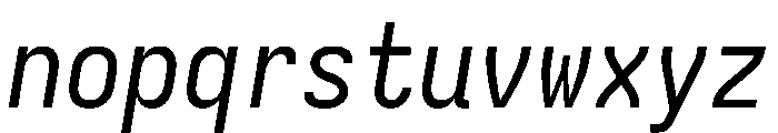 Iosevka Charon Mono Italic Font LOWERCASE