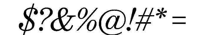 Ionic Modern Text Light Italic Font OTHER CHARS