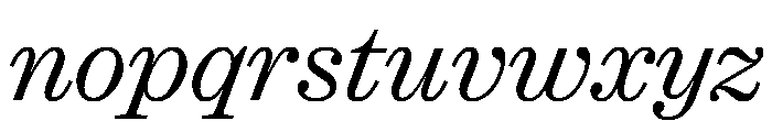 Ionic Modern Text Light Italic Font LOWERCASE