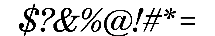 Ionic Modern Text Regular Italic Font OTHER CHARS