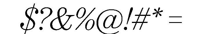 Ionic Modern Text Thin Italic Font OTHER CHARS
