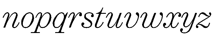 Ionic Modern Text Thin Italic Font LOWERCASE