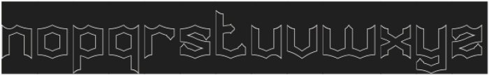 IRON MANUSCRIPT-Hollow-Inverse otf (400) Font LOWERCASE