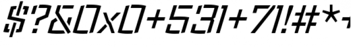 Ironstrike Stencil Regular Italic Font OTHER CHARS