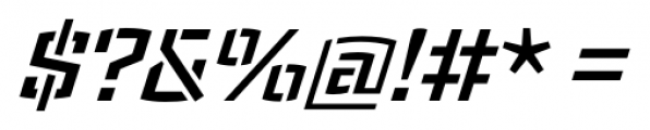 Ironstrike Stencil Semibold Italic Font OTHER CHARS