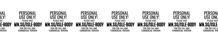 Isle Body PERSONAL USE Black Italic Font OTHER CHARS