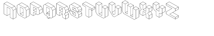 Isometric Initial Capitals Birds Eye View Font LOWERCASE