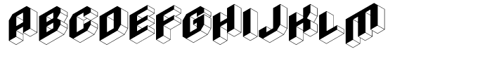 Isometric Initial Capitals Worms Eye View Font UPPERCASE