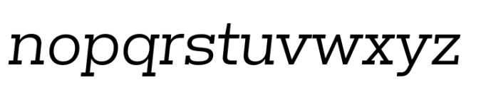 Isento Slab Book Italic Font LOWERCASE