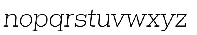 Isento Slab Light Italic Font LOWERCASE
