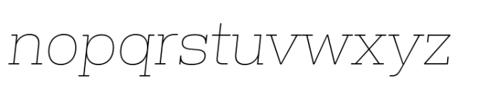 Isento Slab Thin Italic Font LOWERCASE