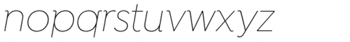 Isidora Thin Italic Font LOWERCASE