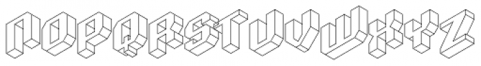 Isometric Initial Caps Worms Eye View Font LOWERCASE