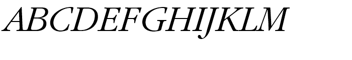 ITC Garamond Light Italic Font UPPERCASE