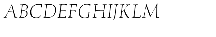 ITC Humana Serif Light Italic Font UPPERCASE
