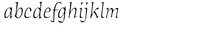 ITC Humana Serif Light Italic Font LOWERCASE