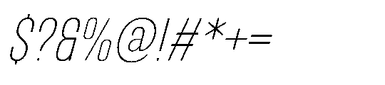 IT Kroxen Extra Light Right Font OTHER CHARS